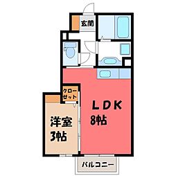 プラセール1 1LDKの間取図画像