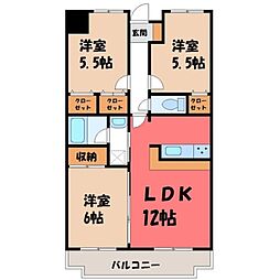 ドリームタウン三和A棟 3LDKの間取図画像