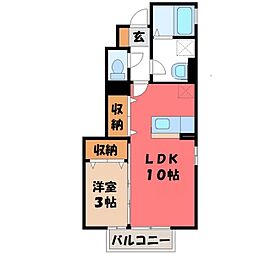 ゼファーコーポ 1LDKの間取図画像
