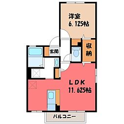 ロワジールA 1LDKの間取図画像