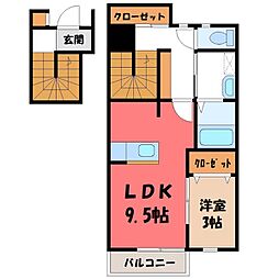 ジョイアカーザ 1LDKの間取図画像