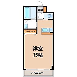 ベルホーク・YOHTO ワンルームの間取図画像