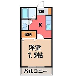 グリーンヴィラ 1Kの間取図画像
