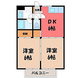 アクティ5 2DKの間取図画像