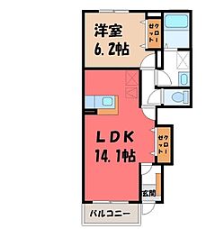 グレイスフルレジデンスB 1LDKの間取図画像