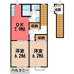 ファースト・リング1 2DKの間取図画像