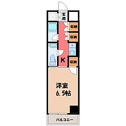 エトワール宇都宮第1 1Kの間取図画像