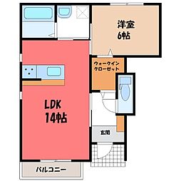 サンパティーク 1LDKの間取図画像