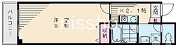 リュイールビジュ西新宿 1Kの間取図画像