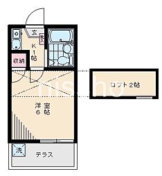 ミリオトーン三鷹台 1Kの間取図画像