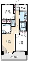 ルイシャトレ五反田 2LDKの間取図画像