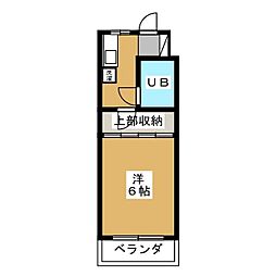 コーポレス和光III 1階1Kの間取り