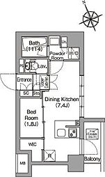 コンフォリア東葛西 2階1DKの間取り