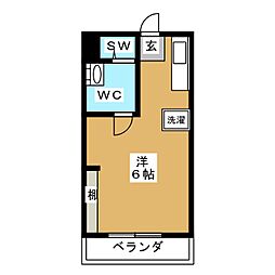 フローラ8 1階ワンルームの間取り