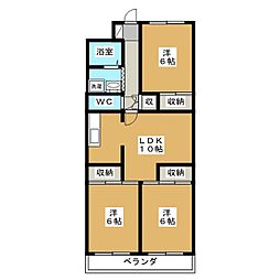 グリーンパーク北葛西 4階3LDKの間取り