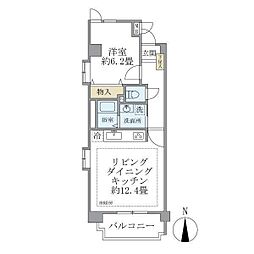 コスモリード葛西 9階1LDKの間取り