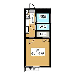 フェリーチェ北葛西 2階1Kの間取り