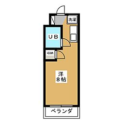 サンバレー2 ワンルームの間取図画像