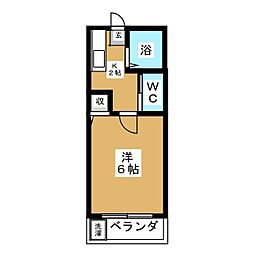 アリスヴィラ 1Kの間取図画像