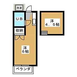 リーハイム ワンルームの間取図画像
