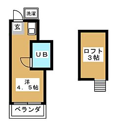 エクセル6 ワンルームの間取図画像