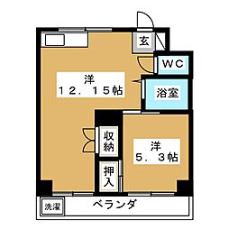 フローラ9 1LDKの間取図画像
