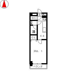 NSTビルディング2 1Kの間取図画像