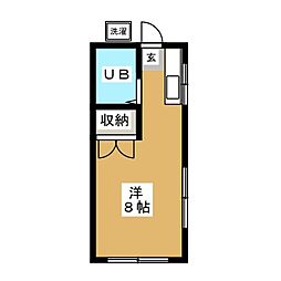 グリーンハイツ ワンルームの間取図画像