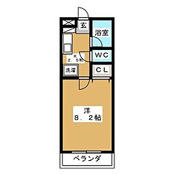 ヒコタビル 1Kの間取図画像