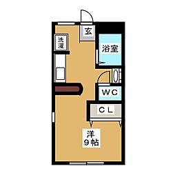 エステートタイム2 1DKの間取図画像