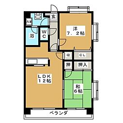 アウラ10 2LDKの間取図画像