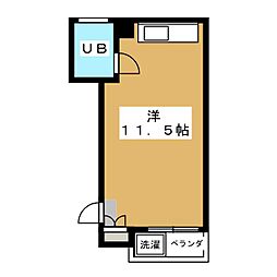 ぷちわたなべ ワンルームの間取図画像