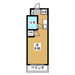 サンバレー3 ワンルームの間取図画像