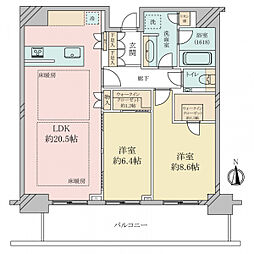グランドメゾン新梅田タワーザクラブレジデンス 2LDKの間取図画像