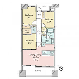 パークスクエア・レピア御幣島東公園 3LDKの間取図画像