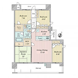 リーデンススクエア枚方くにみ坂 4LDKの間取図画像