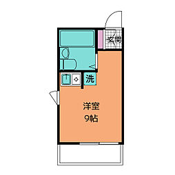 グランドマンション 2階ワンルームの間取り