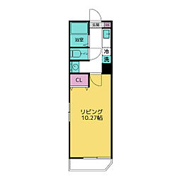 シーサイドテラスCHIBA 2階1Kの間取り