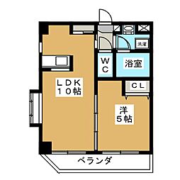 栗林第七ビル 1LDKの間取図画像