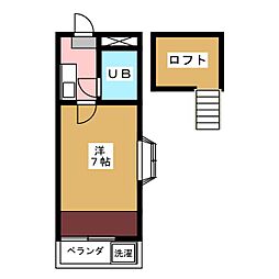 ヴィラウィスタリア 1Kの間取図画像