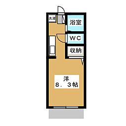 ハウスブリッジ ワンルームの間取図画像