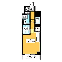 ロイジェントパークス千葉中央 ワンルームの間取図画像