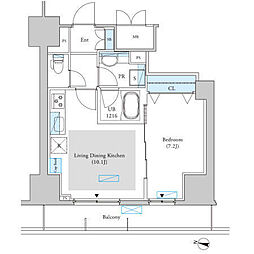ロイジェントパークス千葉中央 1LDKの間取図画像