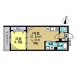 Solare本千葉 1LDKの間取図画像