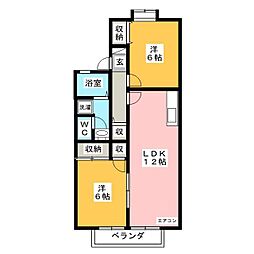 パストラル 2LDKの間取図画像