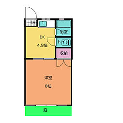 白菊ハイツA 1DKの間取図画像