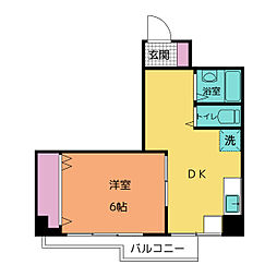 南町コーポビアネーズ 1DKの間取図画像