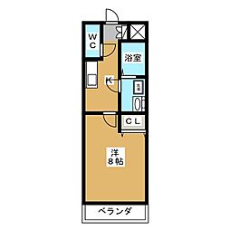 ラ・メール春日弐番館 1Kの間取図画像