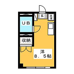 シティハイム・ノブト ワンルームの間取図画像