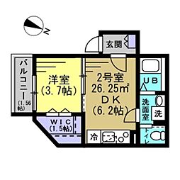 TF蘇我 1DKの間取図画像